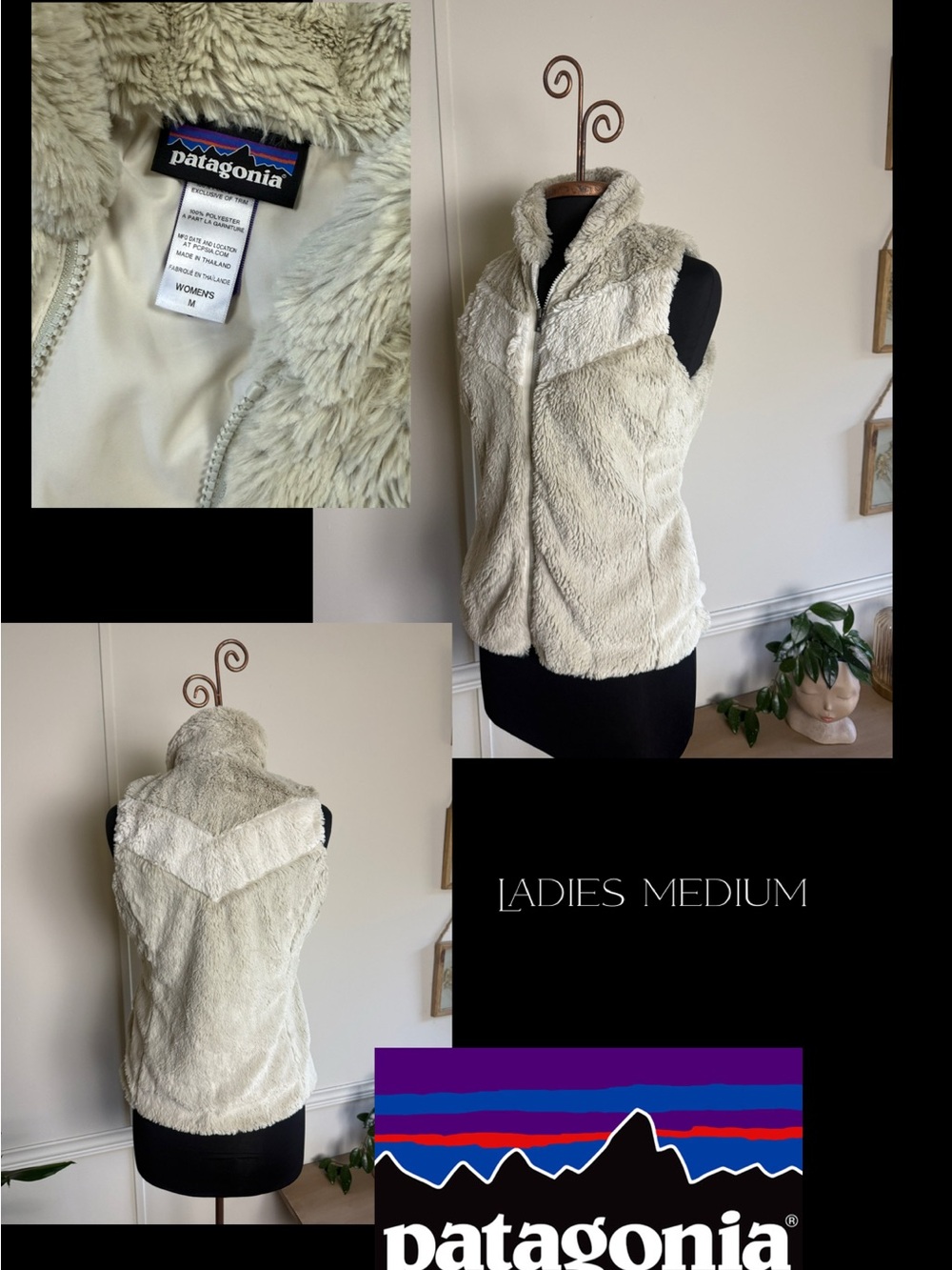 Patagonia Women's Cream Sherpa Vest - Ladies M